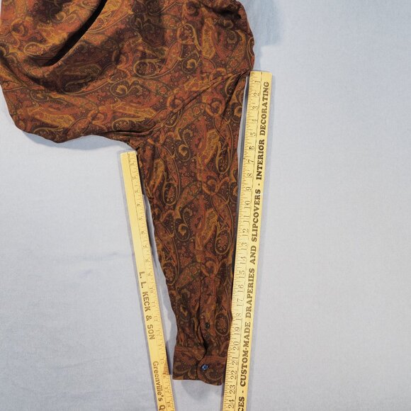 Lauren Ralph Lauren Shirt Womens 1X Brown Button Wool Rayon Retro Granny Cottage - Picture 6 of 8